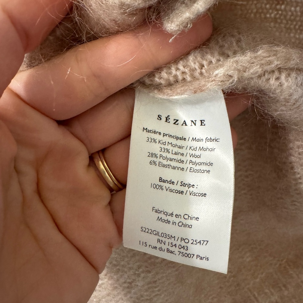 Sezane Angelie Cardigan Light Beige - Size XXS EUC - Picture 6 of 6